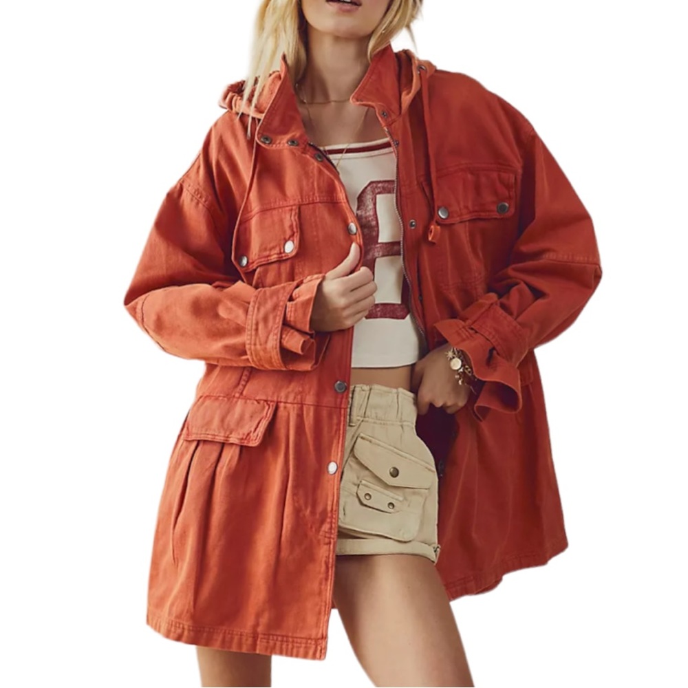 COPY - Free People x We The Free Nocturne Parka XS Dark Orange Oversized  Hoode…